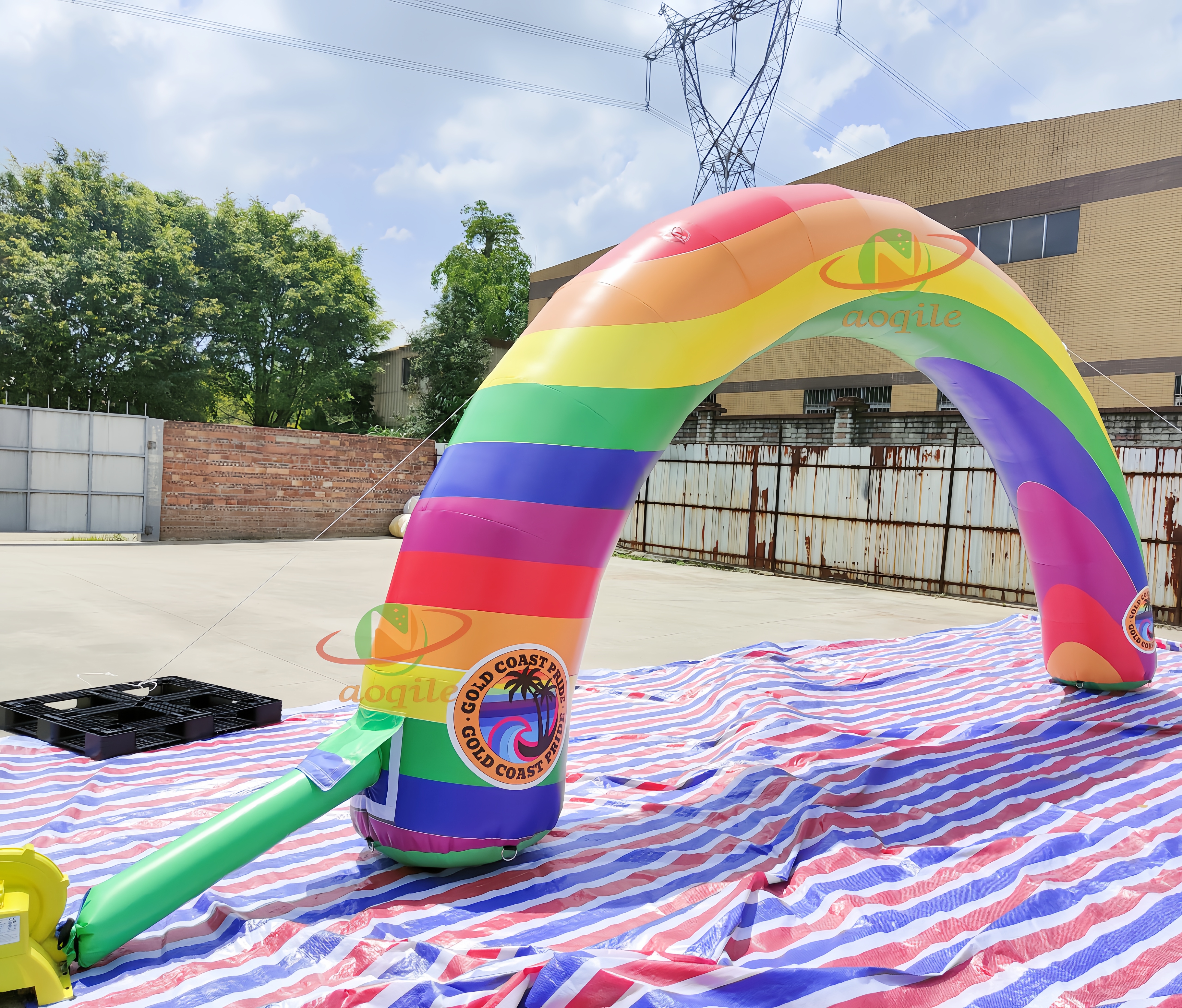 Giant inflatable Rainbow arch gate