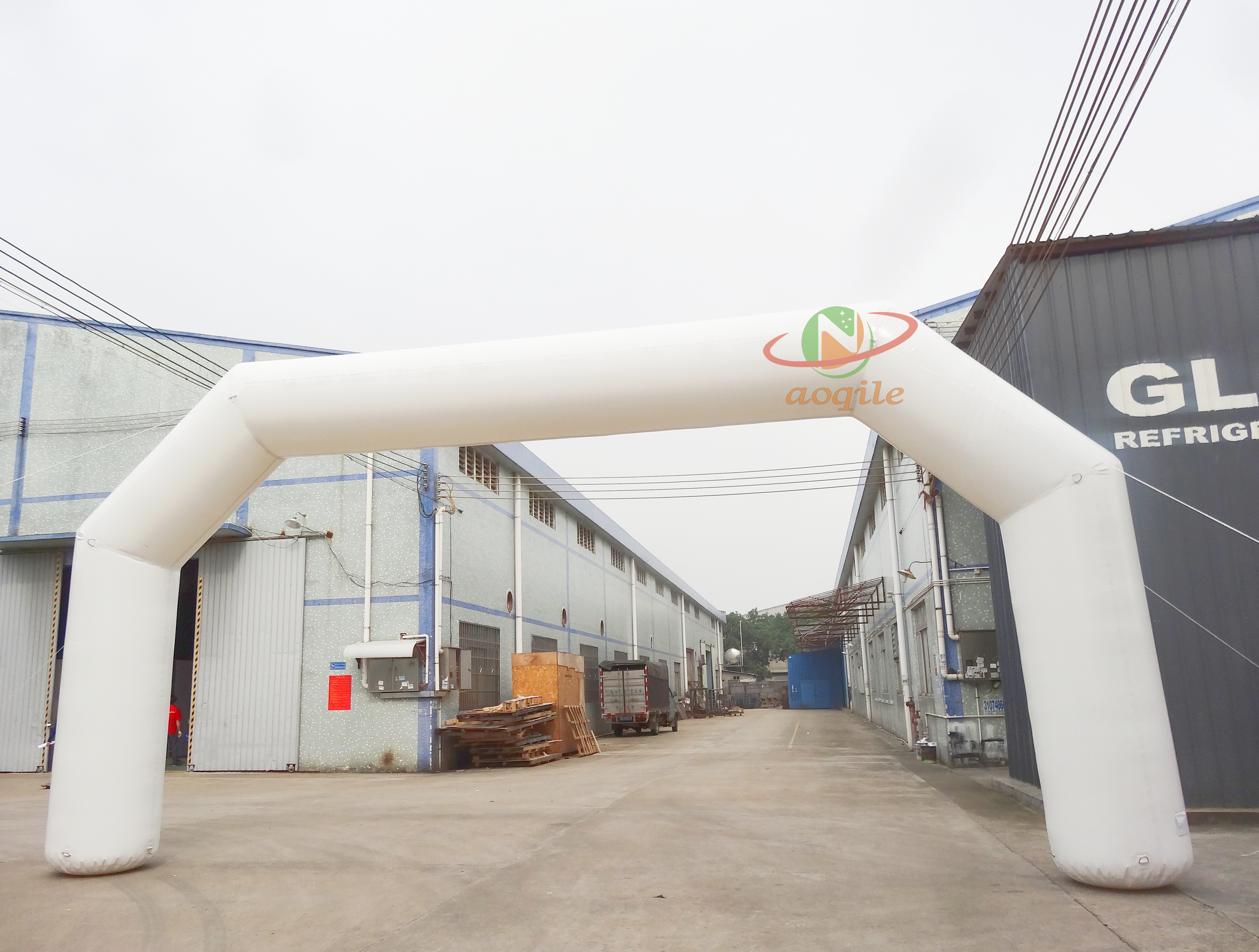 Customized logo outdoor advertising finish line rainbow inflatable arch