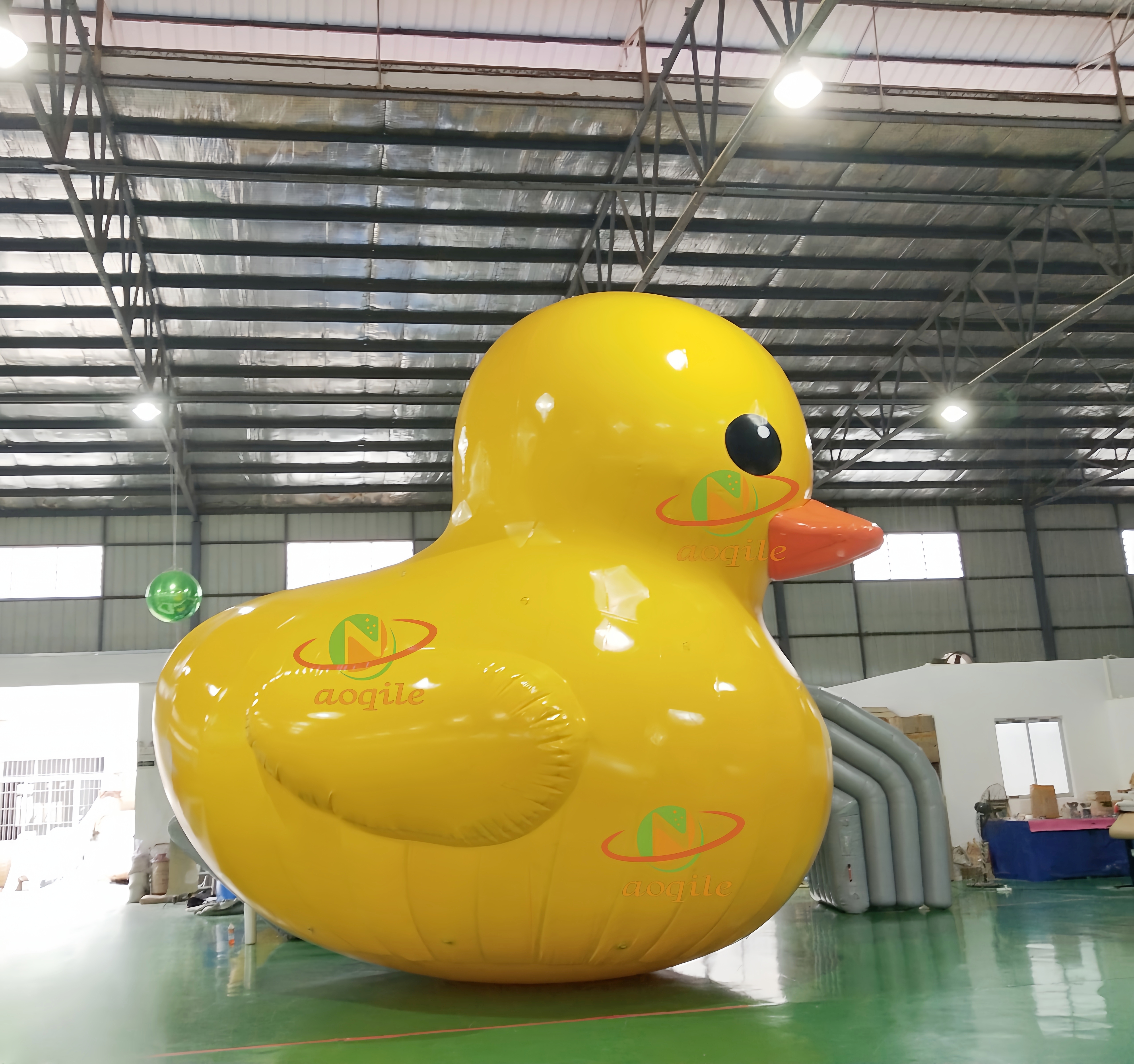 Giant Inflatable Cartoon Yellow Rubber Duck, Amusement Play Equipment Water Fixed Yellow Duck Cartoon Figure For Promotion