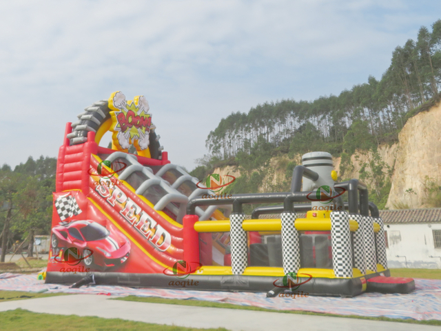 Aoqile 2025 New Design Hot-selling Inflatable Car-shaped Water Slide for Events