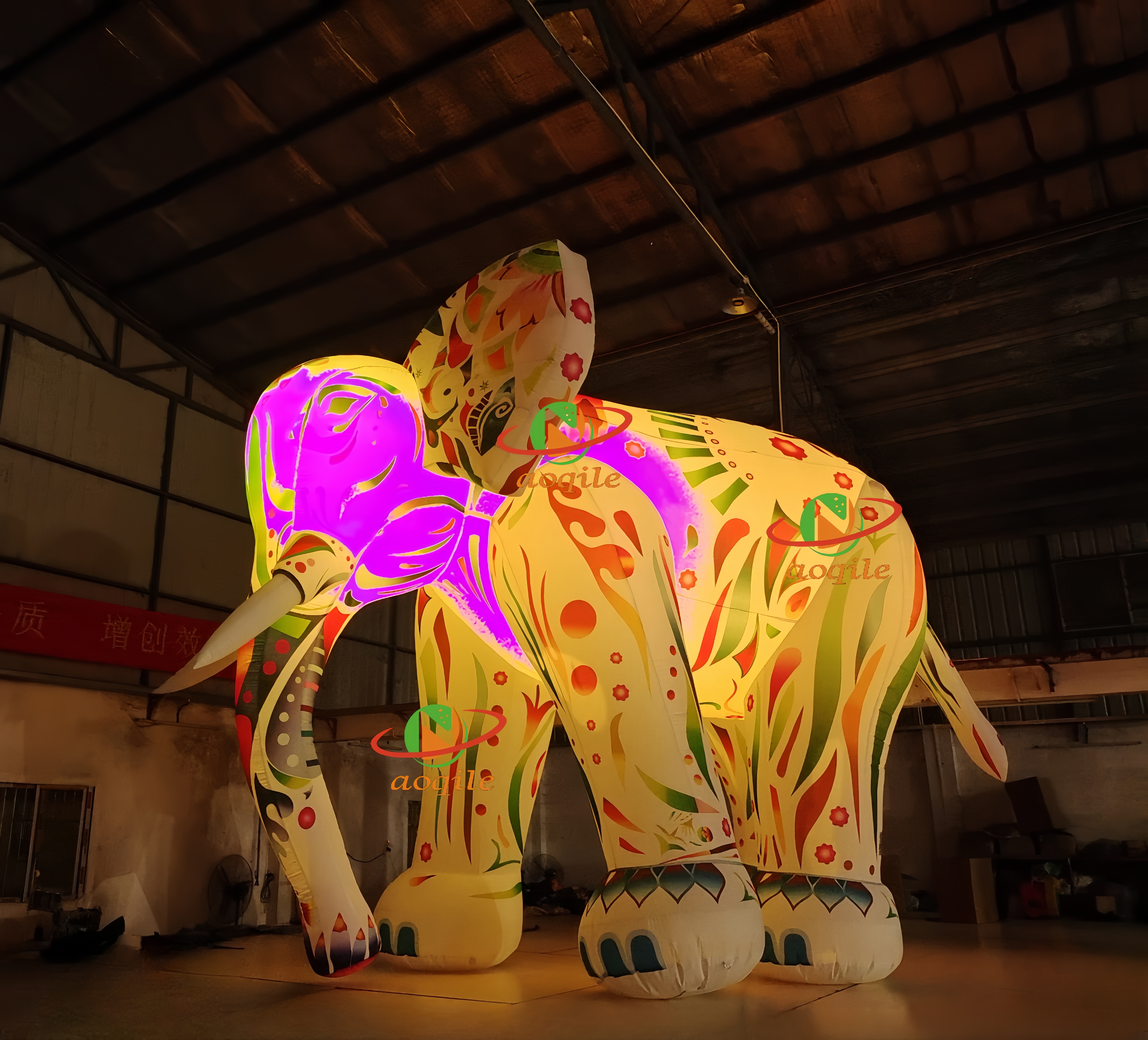 Outdoor Activities Inflatable Elephant Promotion Decoration Square Inflatable Animal Shape Led Lighting