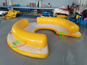 Customized Outdoor Inflatable Water Floating Island Platform Leisure Party Dock Lounges Backrest sofa Boat