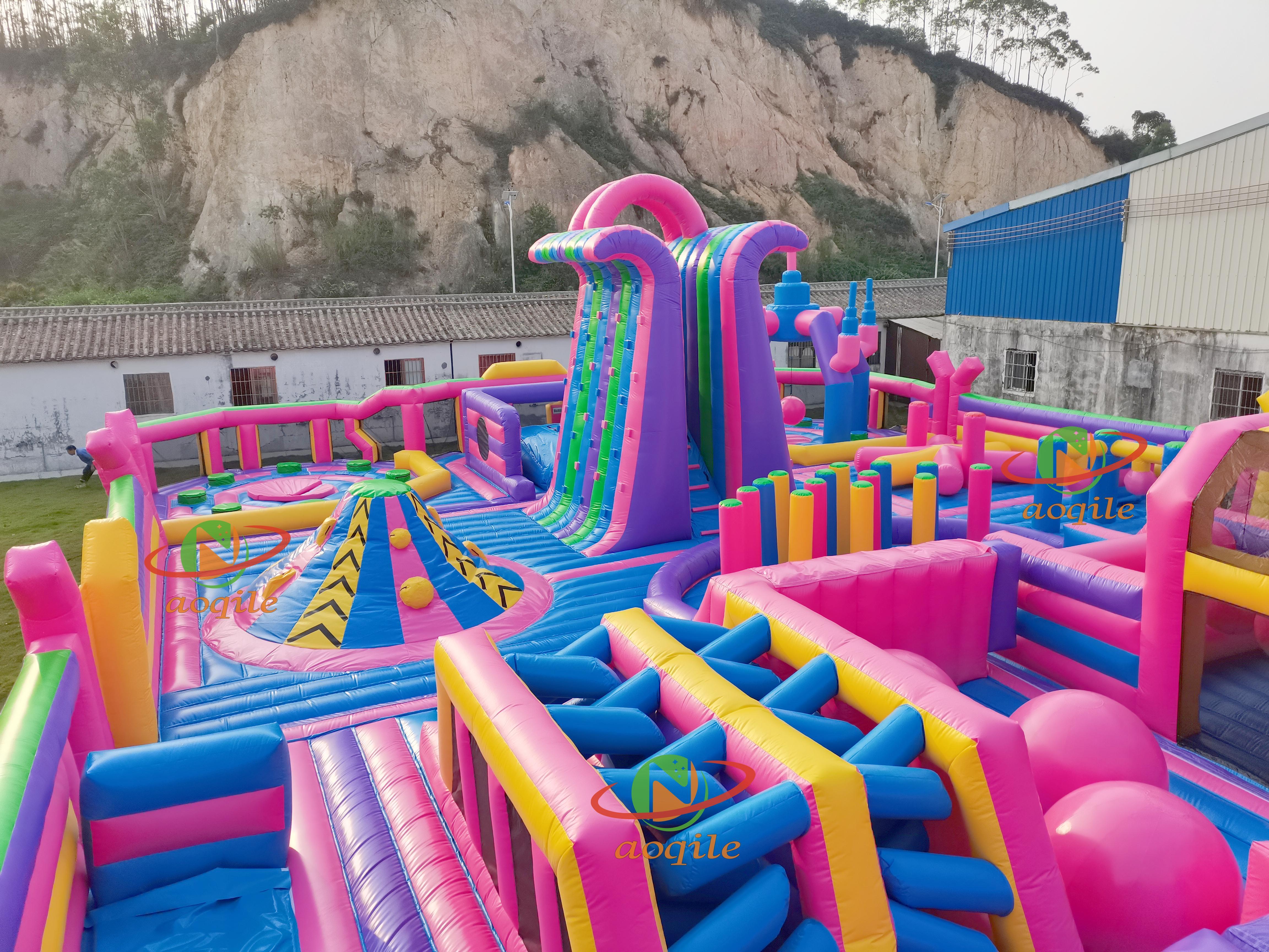 Aoqile High Quality Custom Large Inflatable Theme Park Combo Bouncer Slide Trampoline for Events