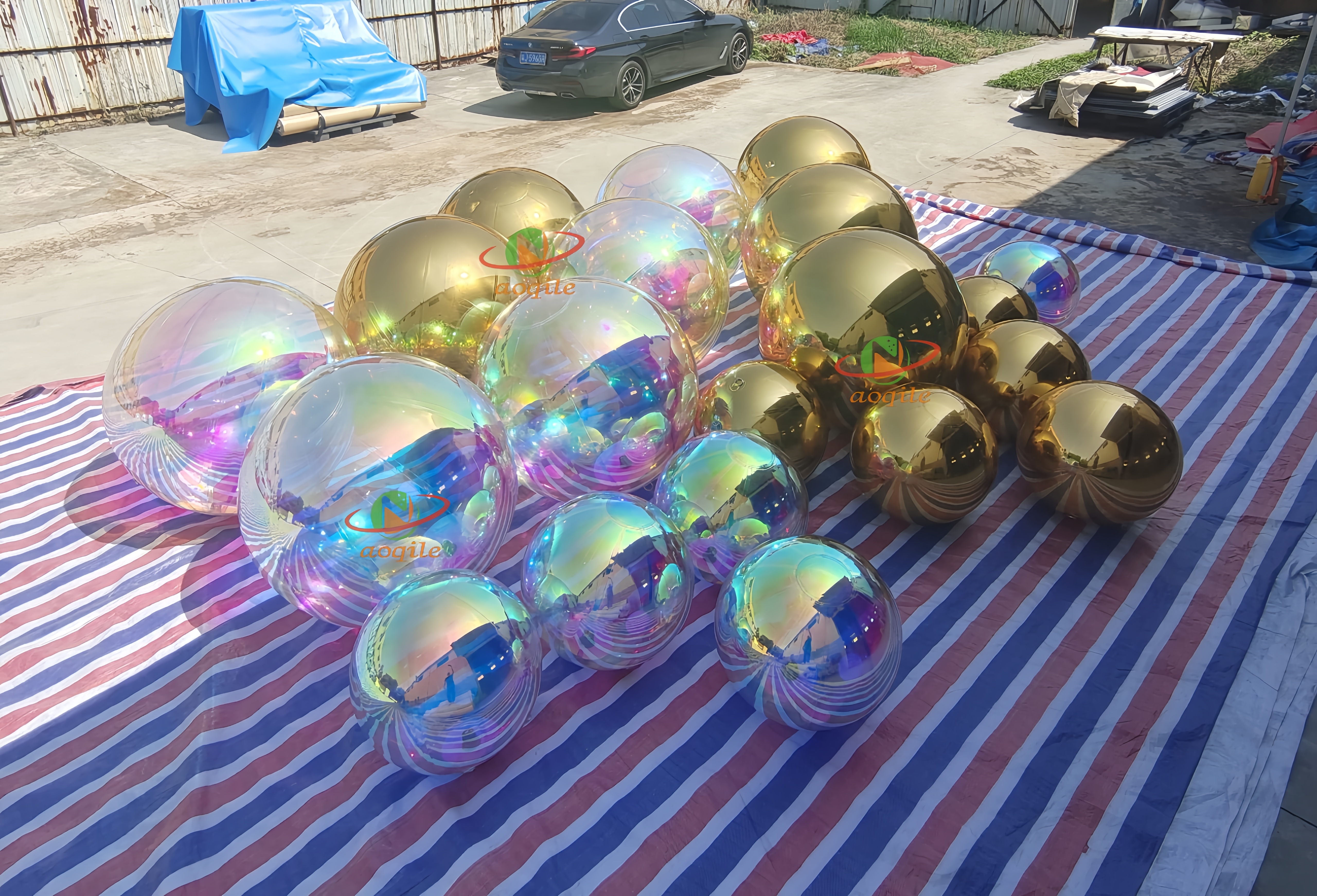 Inflatable Metallic Ball Decorative Inflatable Mirror Ball Metallic Balloons Big Shiny Giant Inflatable Balls