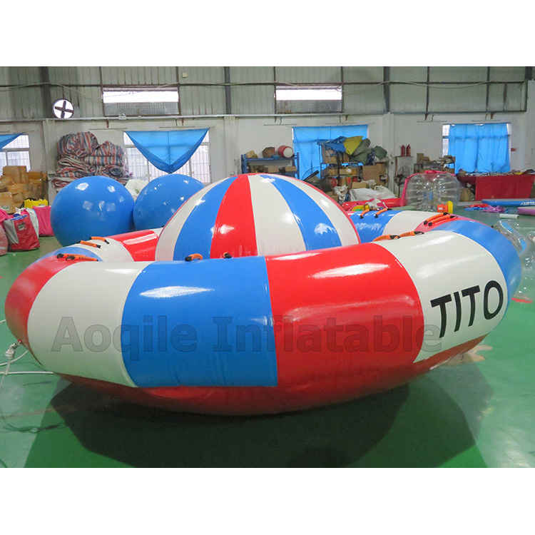 Hot Sale Water Toy Inflatable Airship Crazy Flying Saucer rotate Towable Disco Boat