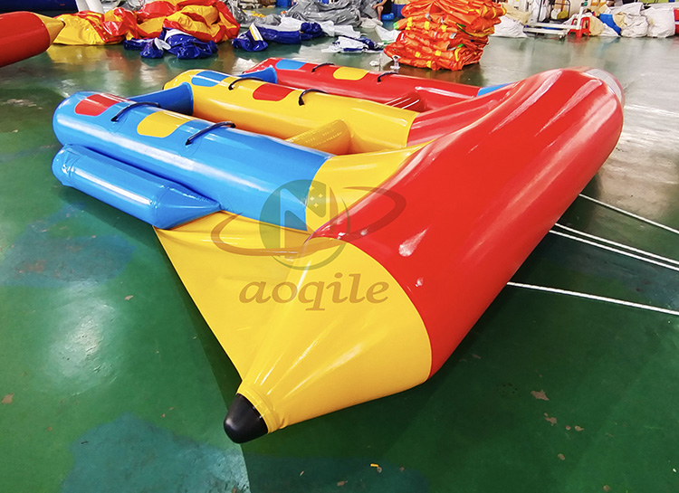 High quality Colorful Towable Banana Boat Water Sports Game Rubber Boat Inflatable Flying Fish