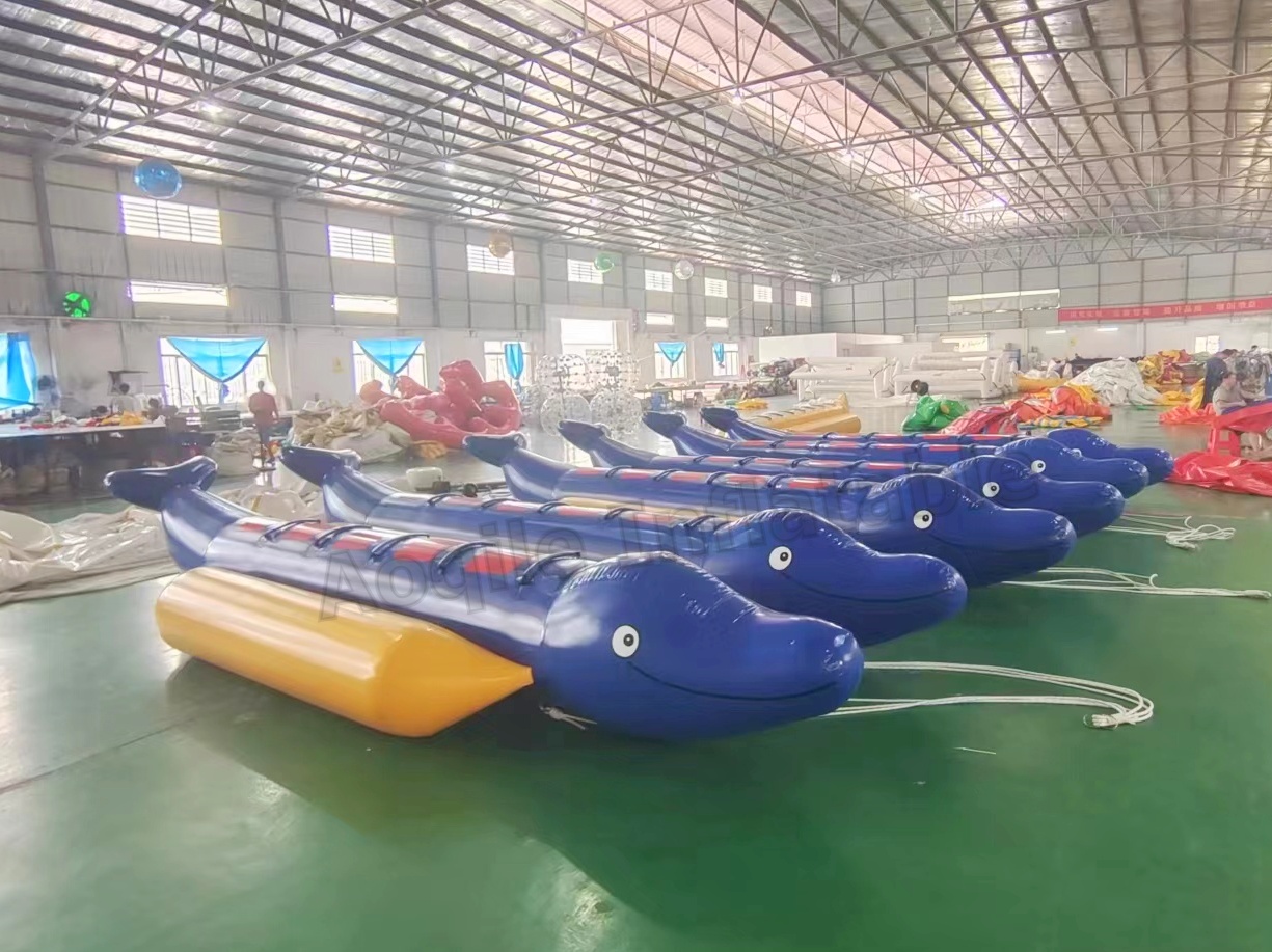 Water Games Equipment Double row PVC thick material inflatable towable banana boat