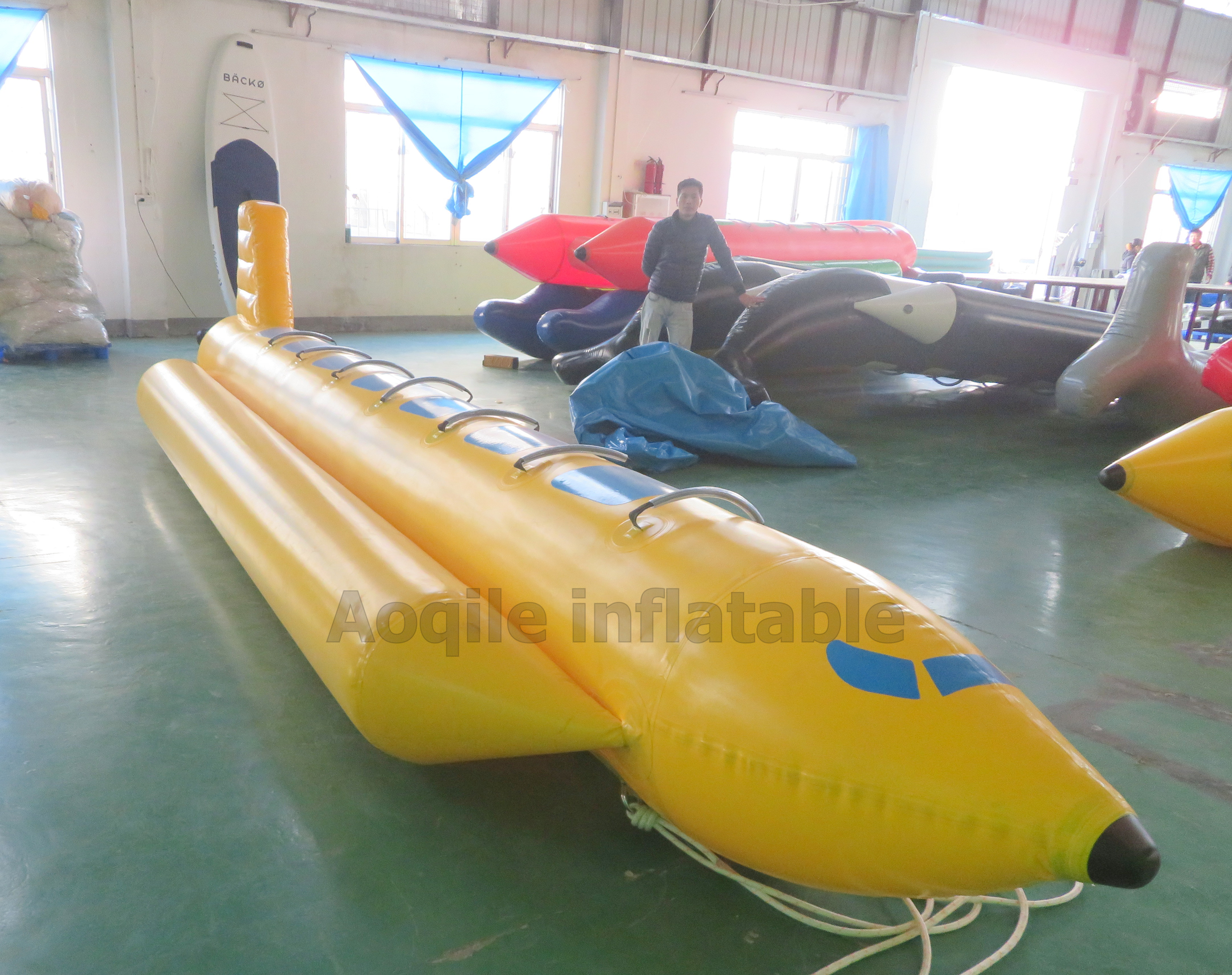 Customized Inflatable Banana Boat Towable Water Ski Tube For Outdoor Water entertainment