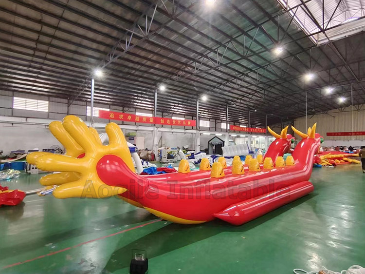 Heavy Duty Water Sports Inflatable Double-Tube Flying Fish Summer Entertainment Inflatable Towable Dragon Boat