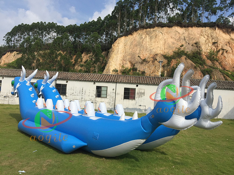 Hot Water Towing Game Red Single Lane Inflatable Dragon Boat, Customized Inflatable Dragon Boat