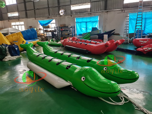 Airtight Water Surfing Game Flying Fish Inflatable Water Ski Double Tube Water Towing Flying Fish