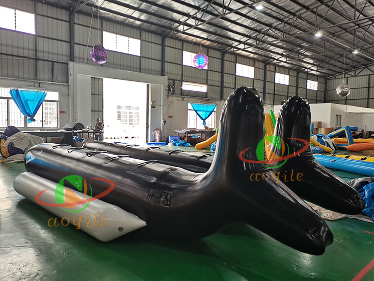 Water Multi Person Party Inflatable Flying Fish Shark Boat Tow Ski Double Tube Inflatable Banana Boat