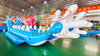 Hot water sports sea monster banana boats 10seats to 18seats Dragon inflatable towable boat for commercial rental use