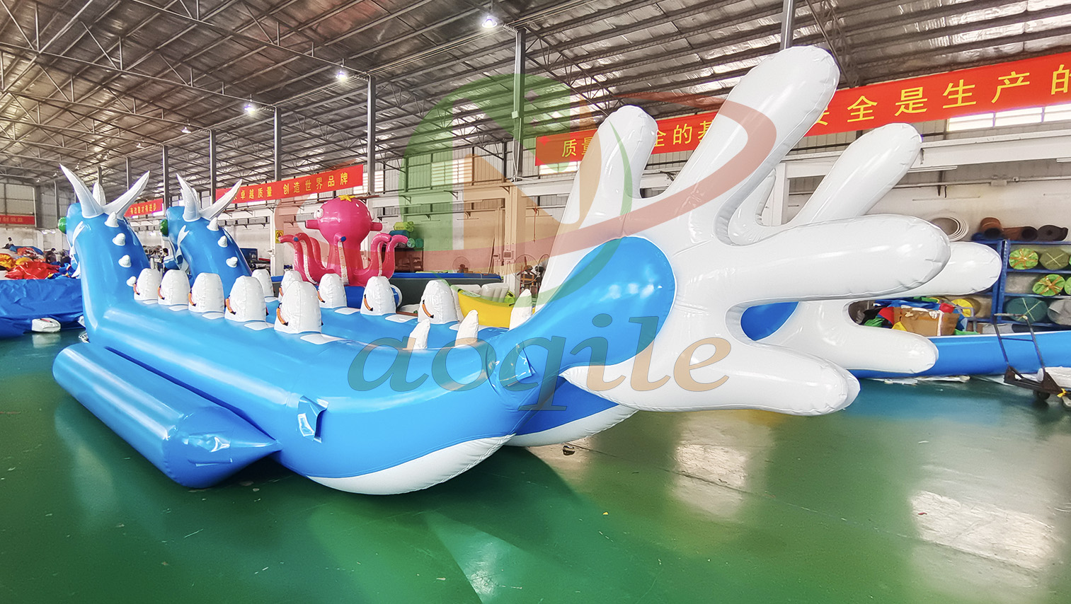 Hot water sports sea monster banana boats 10seats to 18seats Dragon inflatable towable boat for commercial rental use