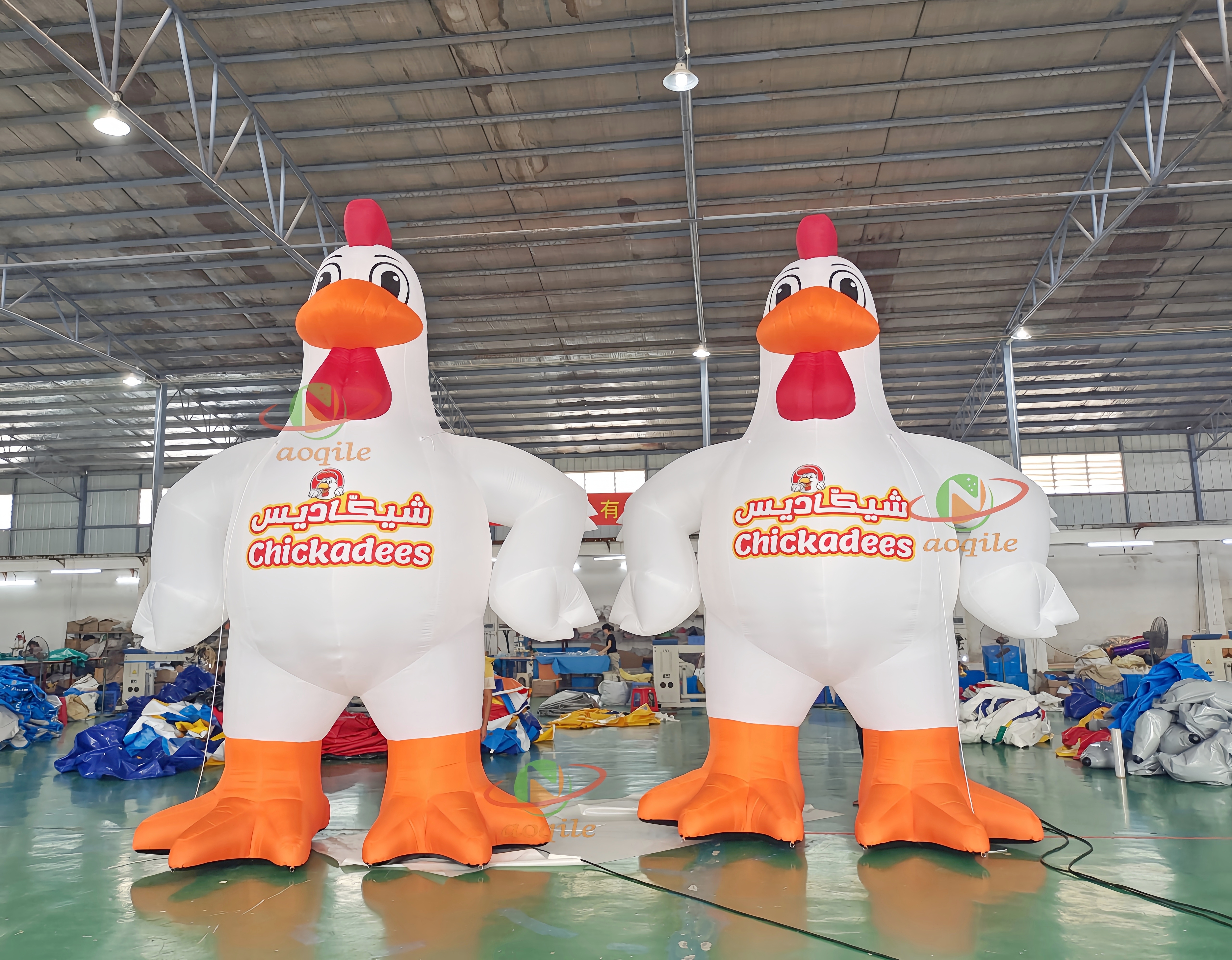 Custom Outdoor Giant Mascot Inflatable Chicken / Inflatable Rooster Cock Animal Cartoon For Advertising