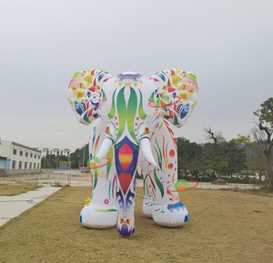 Outdoor Activities Inflatable Elephant Promotion Decoration Square Inflatable Animal Shape Led Lighting