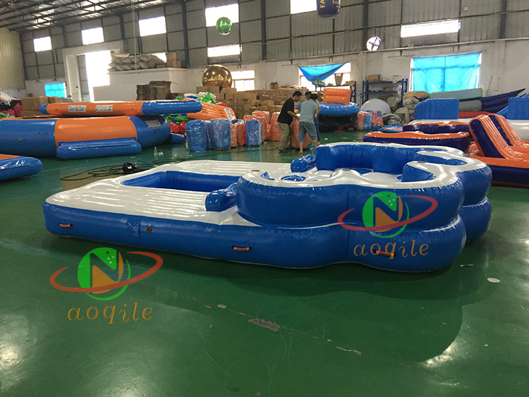 Summer Water Inflatable Equipment Backrest Leisure Floating Island Platform Dock Inflatable Lounges Sofa Boat