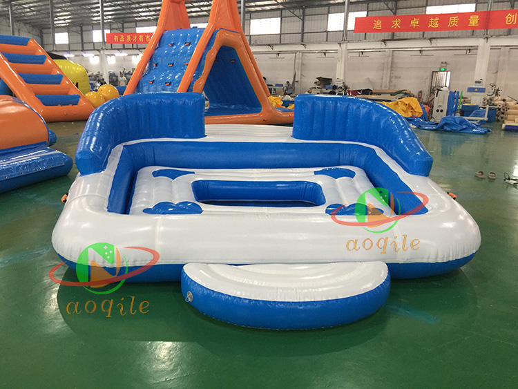 Commercial Inflatable Beach Mattress Pool Boat Party Inflatable Floating Island Lounge Boat