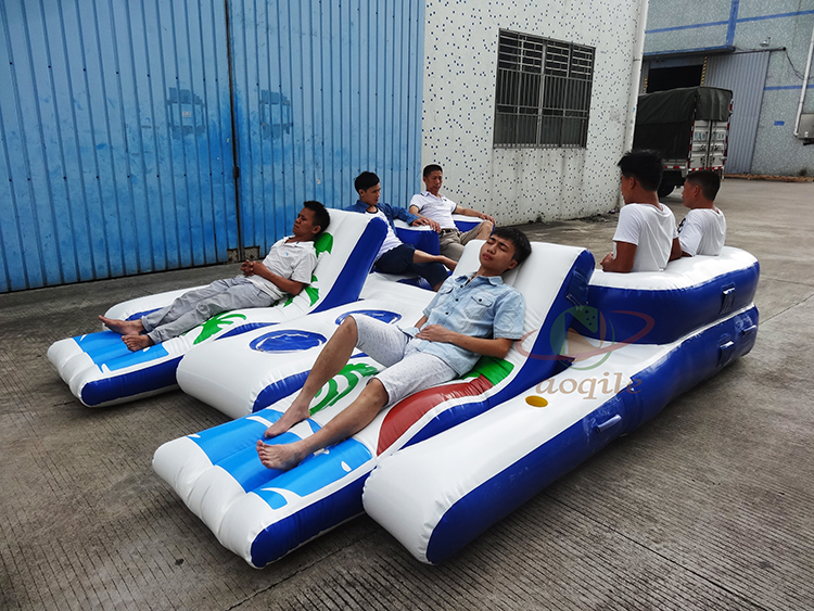 High Quality Inflatable Floating Island Water Amusement Lounge Boat Leisure Inflatable Sofa Chair