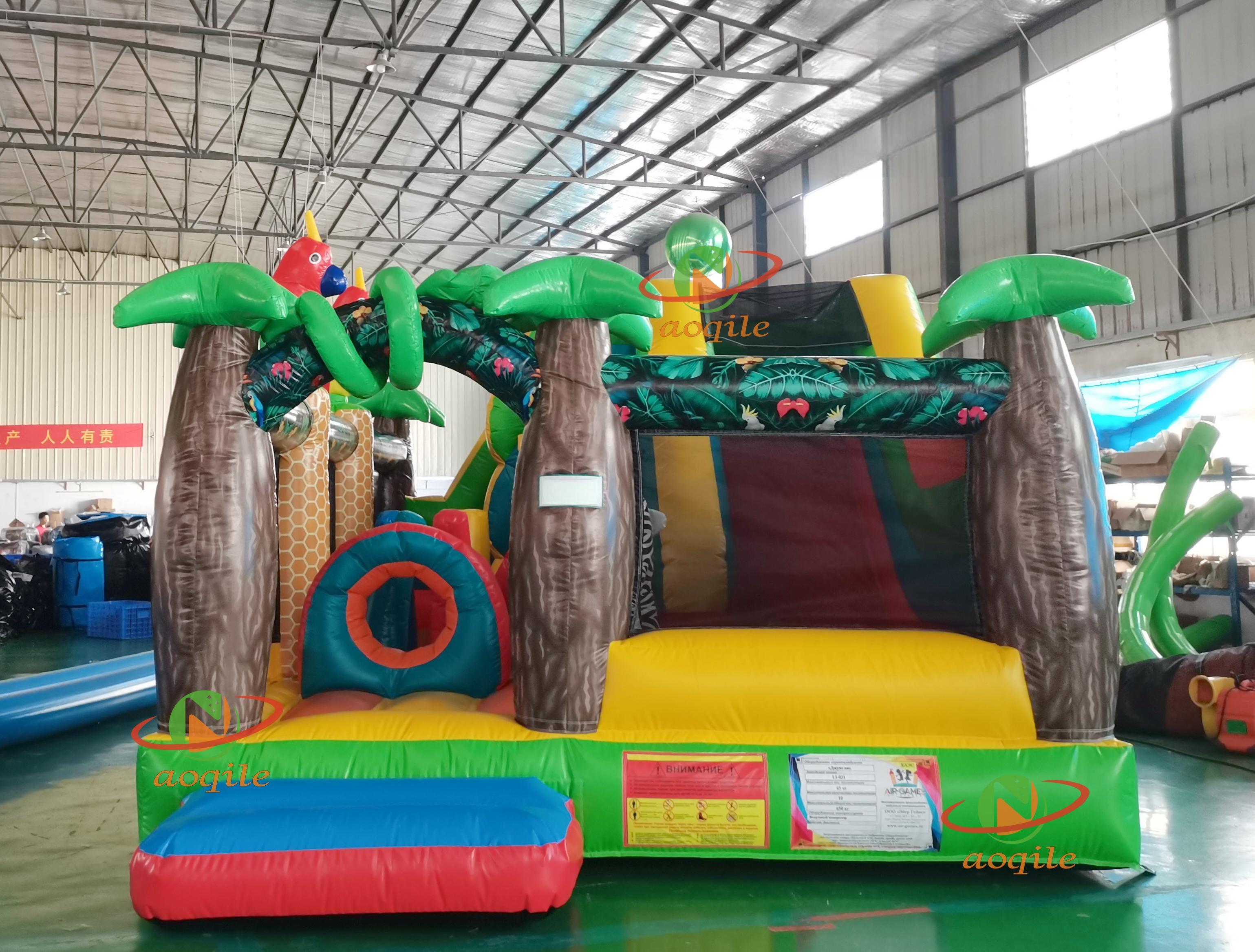 Aoqile High Quality Jungle Theme Inflatable Trampoline Durable PVC Animal Prints for Events
