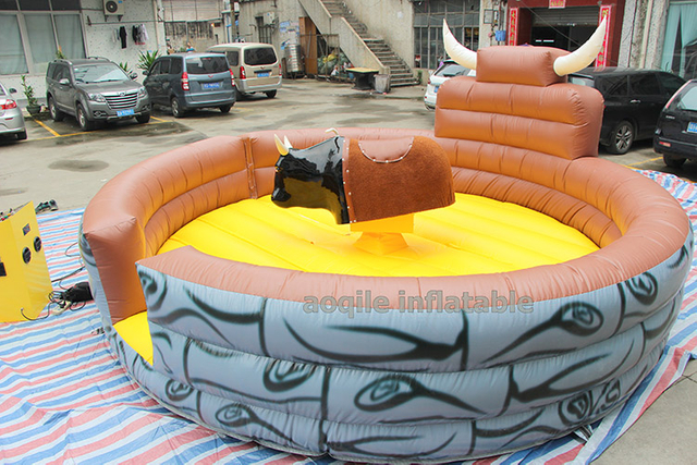 Aoqile Commercial Inflatable Bull Riding Machine Adjustable Speed for Adult Teenager Outdoor Fun Activities for Events