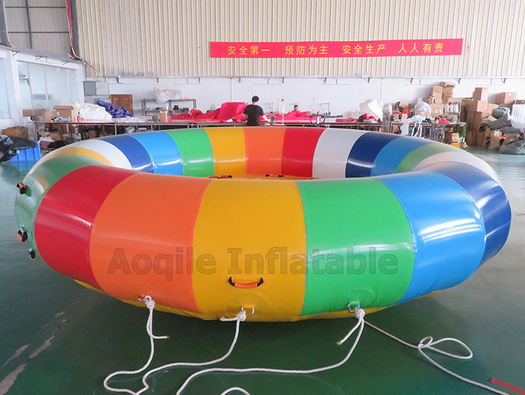 Hot sale Commercial Towable Inflatable colourful Rolling Donut Water Disco Boat