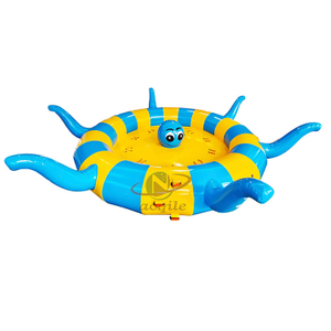 Commercial Crazy Inflatable Flying Water Rotating Towable Toy Inflatable Water Tube Octopus Shaped Disco Boat