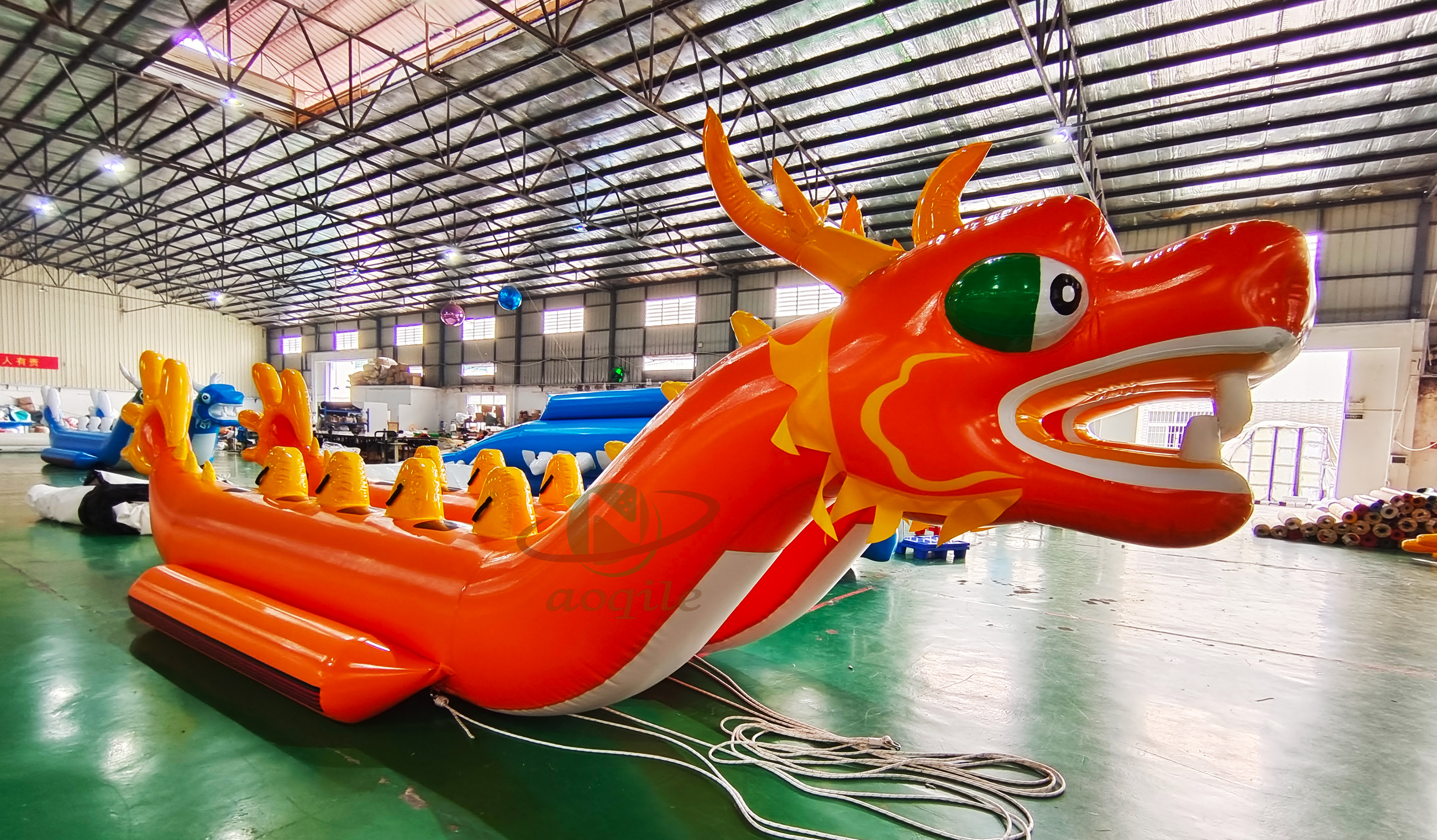 Crazy Water Sport Games Play Equipment Entertainments Double Line Inflatable Dragon Boat