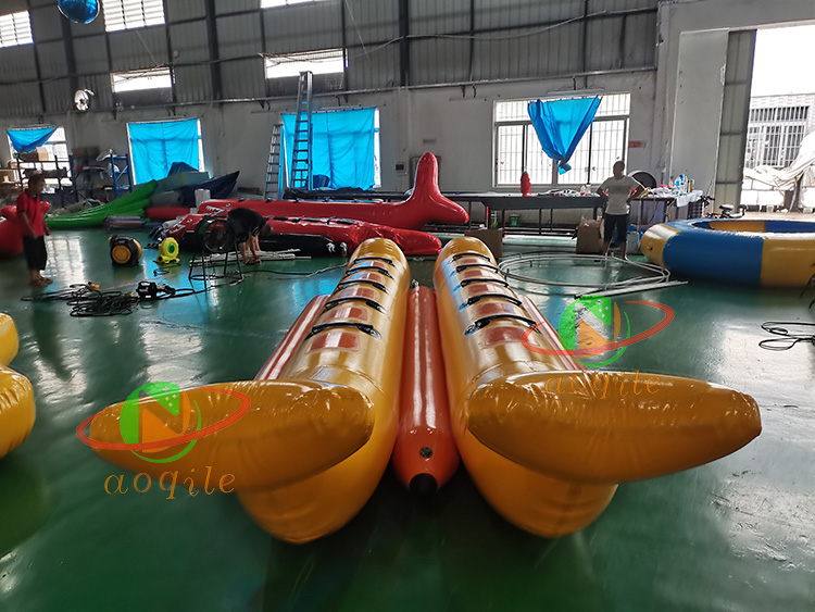 Double rows inflatable banana boat for sale pvc material