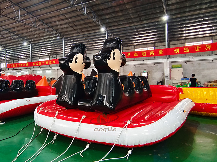 Crazy Summer Inflatable Water Cute Mouse Toy Pvc Water Ski Towable Boat