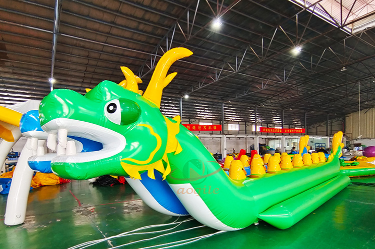 Customized Aqua Sport Games 8 Seats Inflatable Fly Dragon Boat Towable Banana Boat For Jet Ski