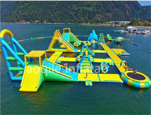 customized Aquatic Sport Platform Inflatable Floating Water Park For Adult and Kids