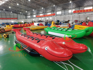 Commercial Fun Inflatable Flying Fish Boat Towable Double Tube Water Inflatable Banana Boat