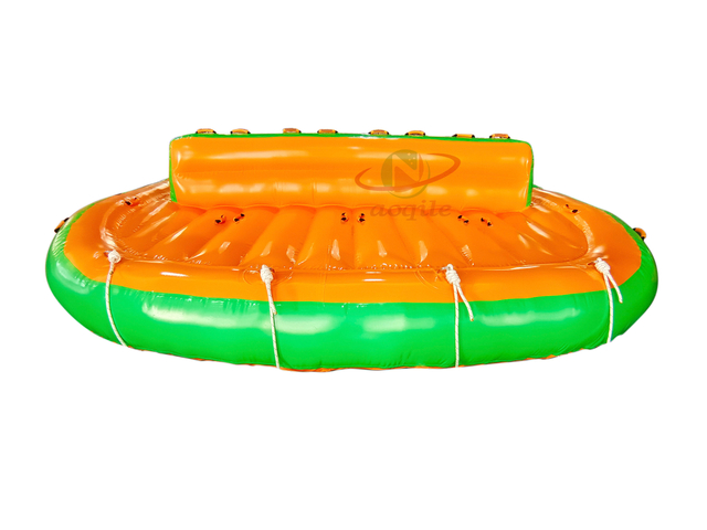 Commercial inflatable floating crazy UFO towable water ski sofa boat