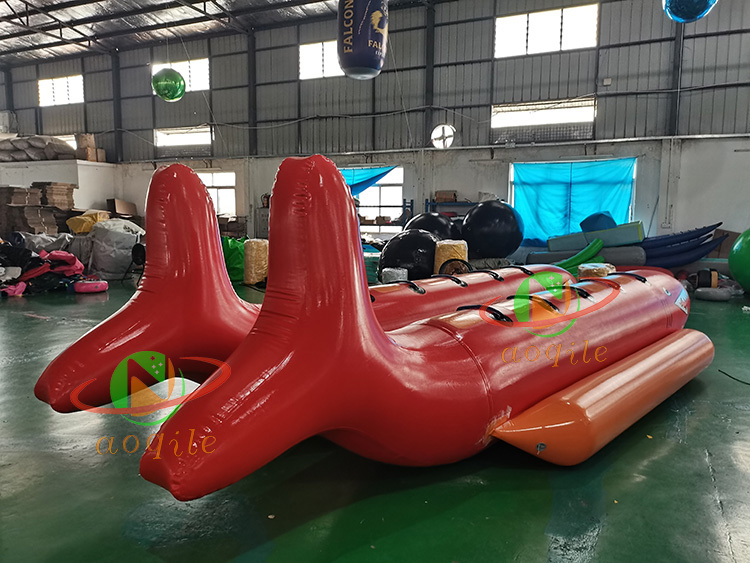 Five People Inflatable Flying Fish Pontoon Towable Tubes Rowing Boat Banana Boats for Water Park