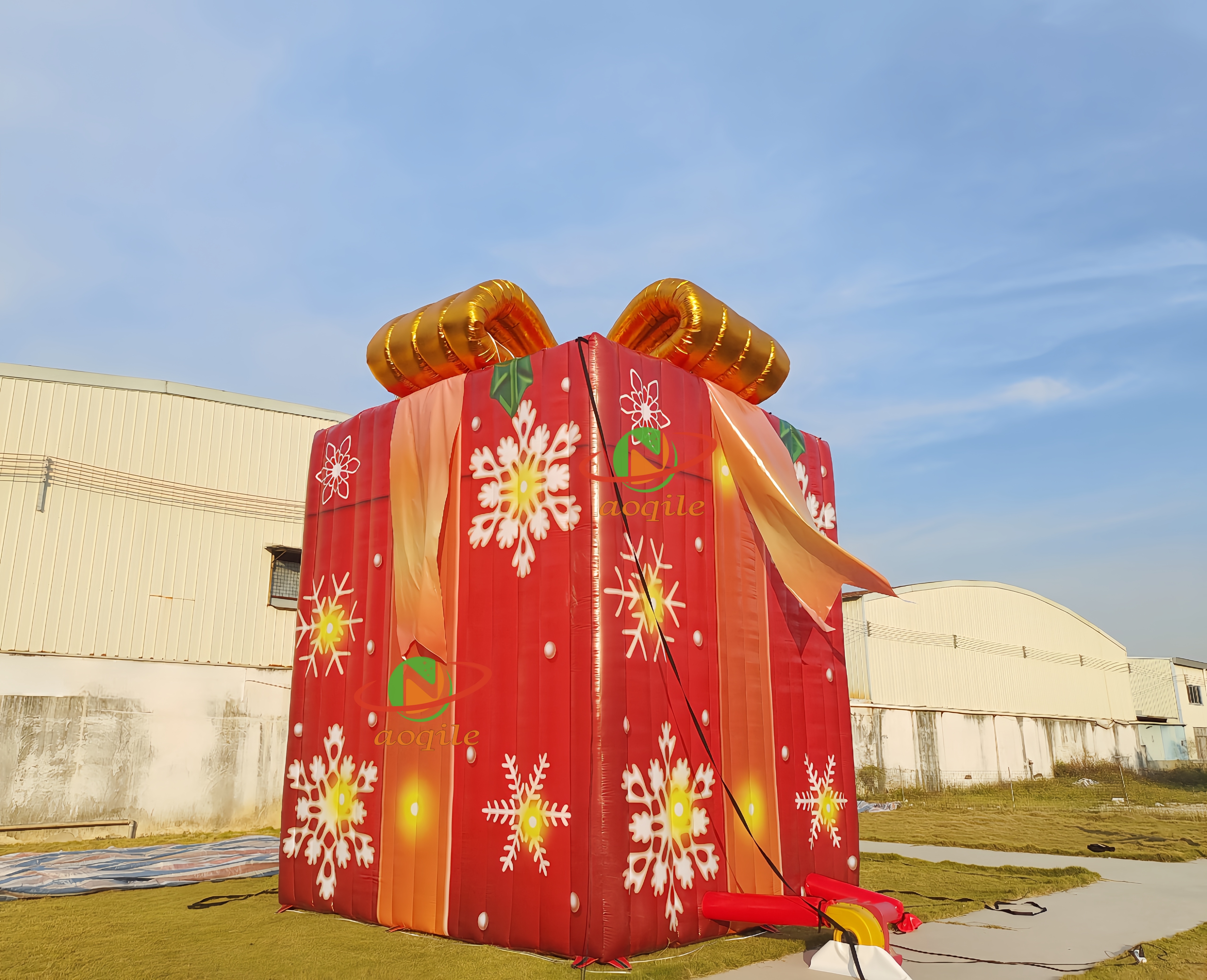 Outdoor Christmas Decoration LED Lights Inflatable Presents Gift Box Parade Balloon inflatable Christmas Decorations