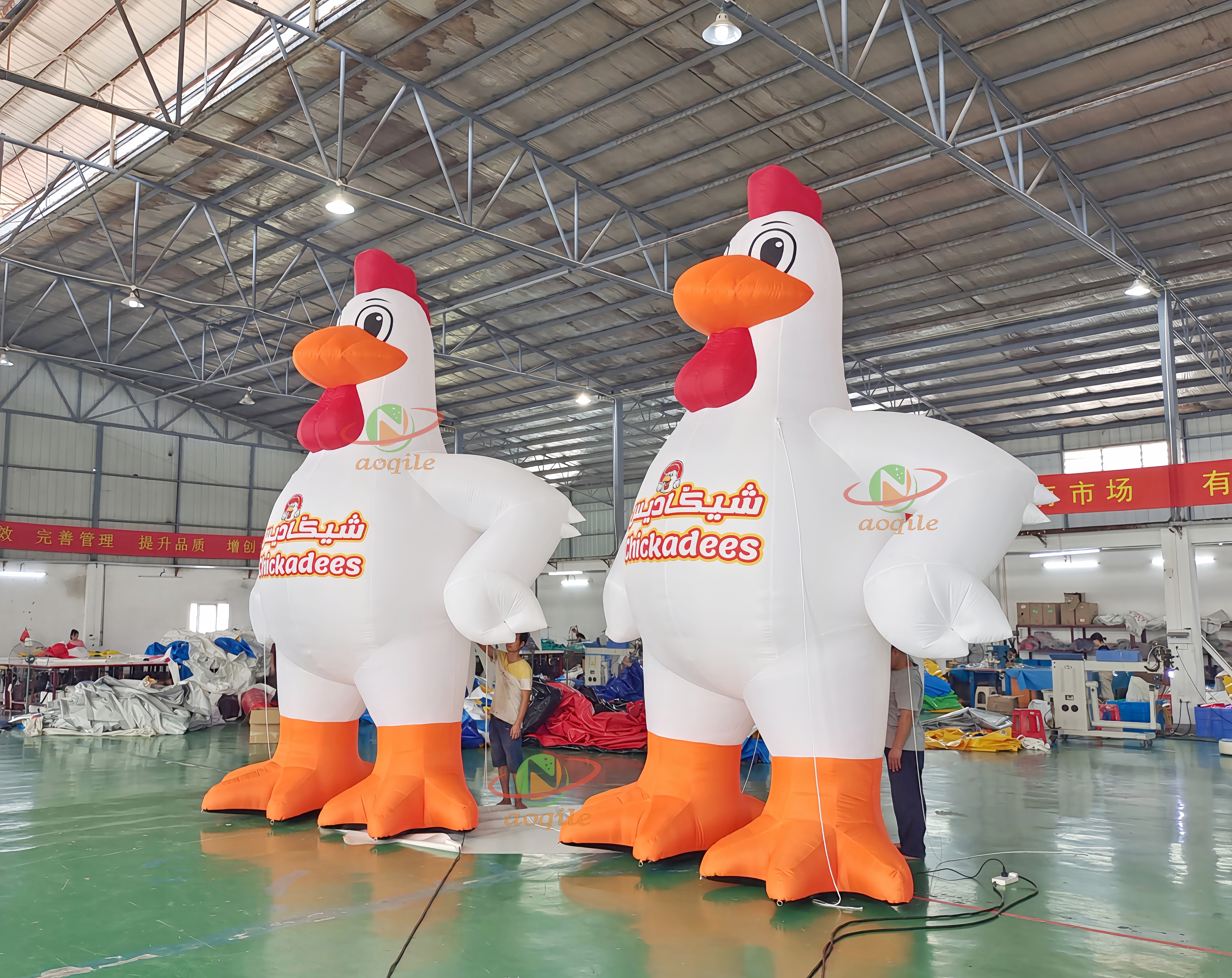 Custom Outdoor Giant Mascot Inflatable Chicken / Inflatable Rooster Cock Animal Cartoon For Advertising