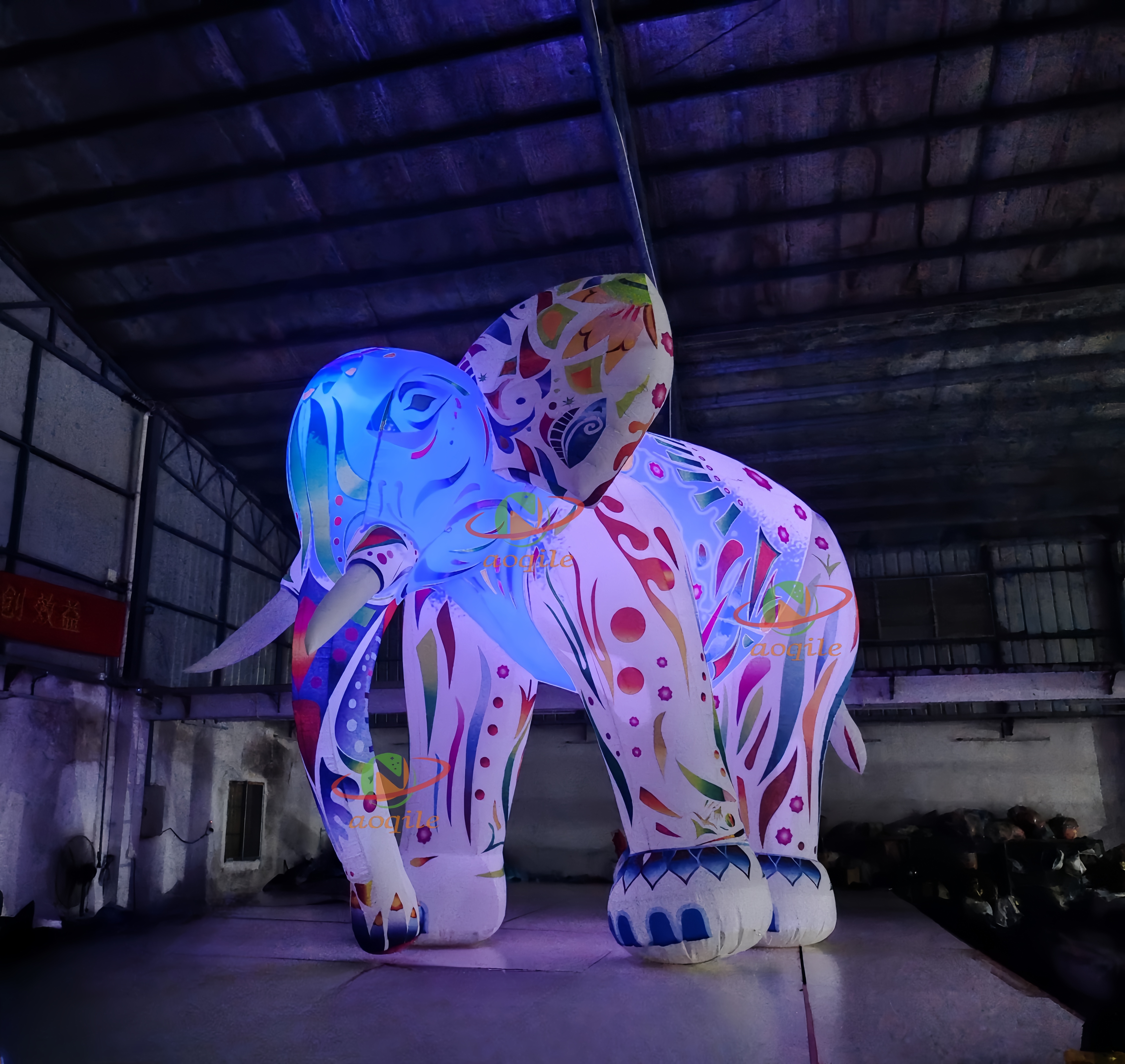 Outdoor Activities Inflatable Elephant Promotion Decoration Square Inflatable Animal Shape Led Lighting