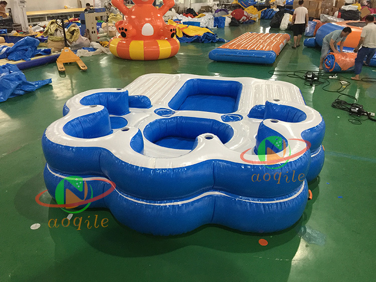 Summer Water Inflatable Equipment Backrest Leisure Floating Island Platform Dock Inflatable Lounges Sofa Boat