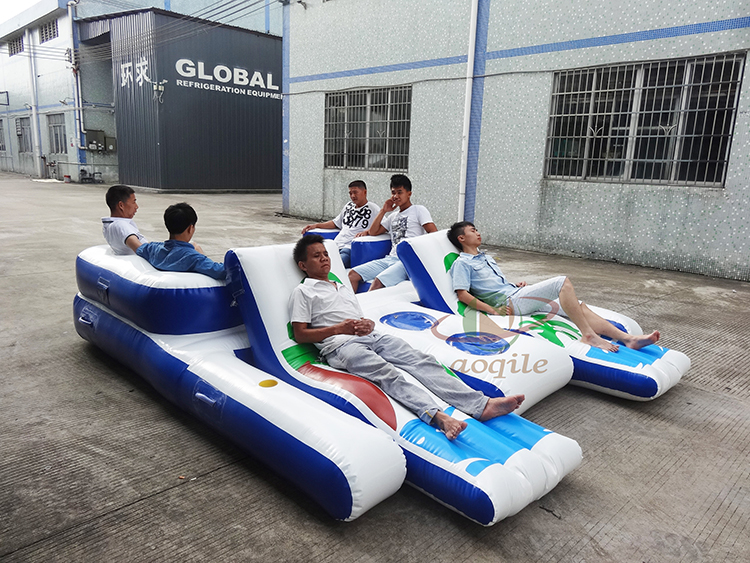 High Quality Inflatable Floating Island Water Amusement Lounge Boat Leisure Inflatable Sofa Chair