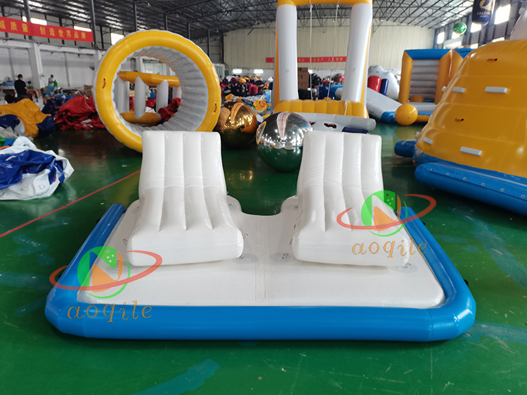 High Quality Inflatable Floating Dock Platform Inflatable Water Double lying sofa Floating Island Equipment