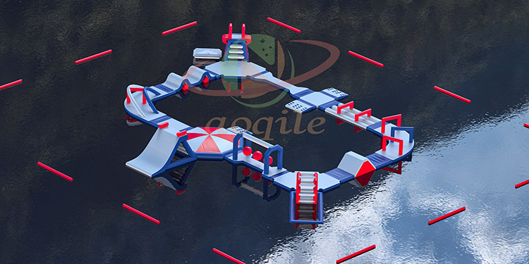 Aoqile Custom Large Inflatable Water Obstacle Combo Splash Zones for Family Water Park Holiday Fun Activities for Events