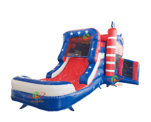 High-quality Custom Water Park Inflatable Trampoline Slide Combination