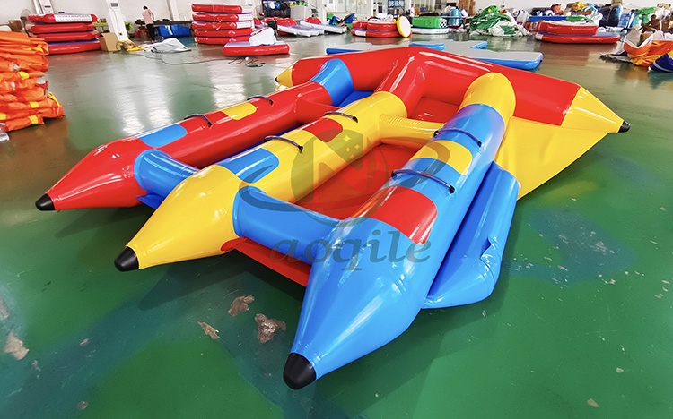 High quality Colorful Towable Banana Boat Water Sports Game Rubber Boat Inflatable Flying Fish