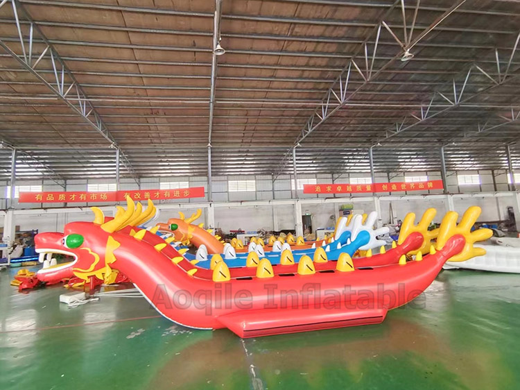 Heavy Duty Water Sports Inflatable Double-Tube Flying Fish Summer Entertainment Inflatable Towable Dragon Boat