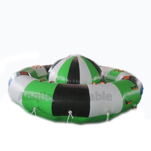 Factory Hot Selling Inflatable Rotating Gyro Stimulating Water Sports Floating Island Inflatable Disco Boat