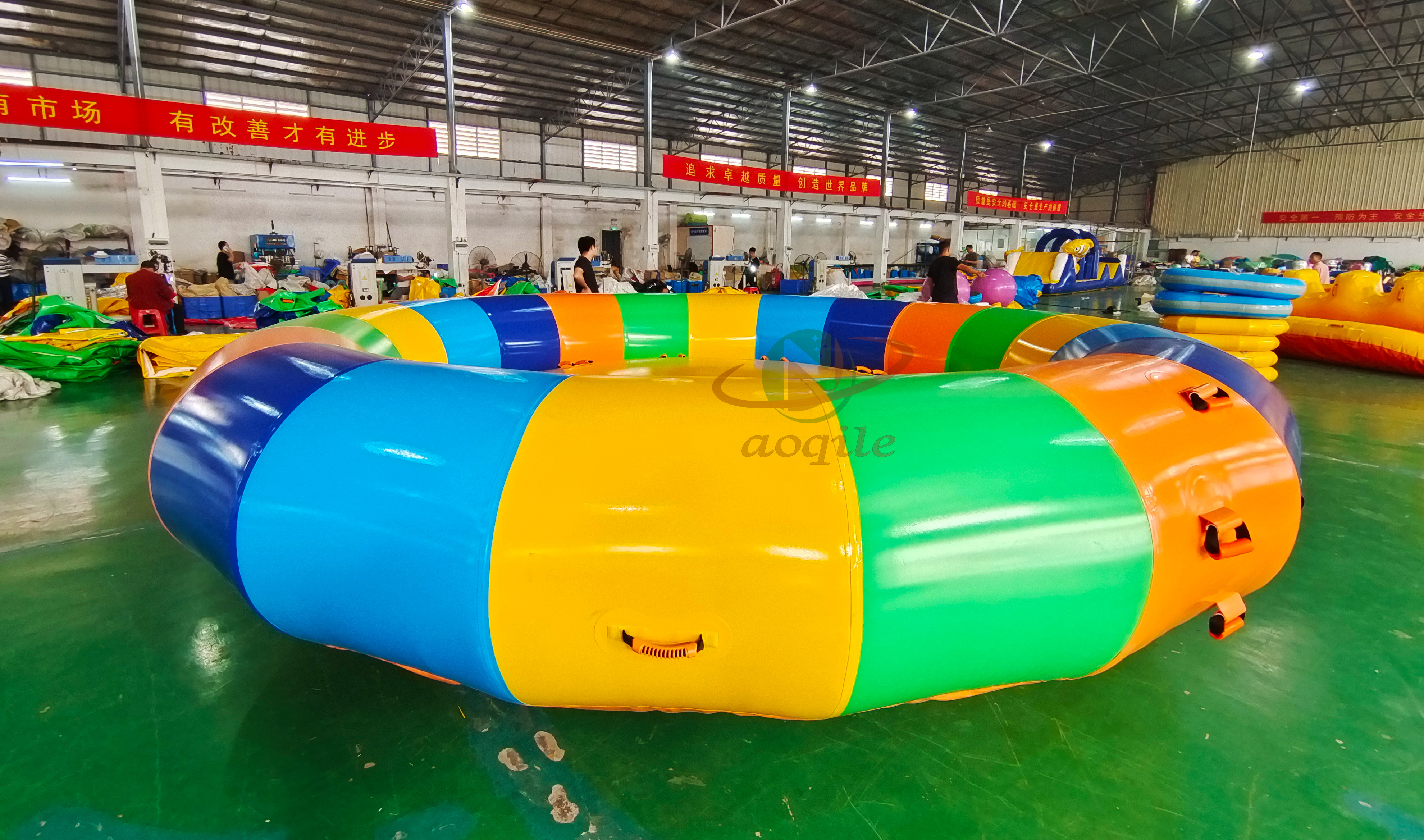 Popular 10 Seats Inflatable floating Rotating Ufo Towable Tube Water Spinning Toys Inflatable Disco Boat