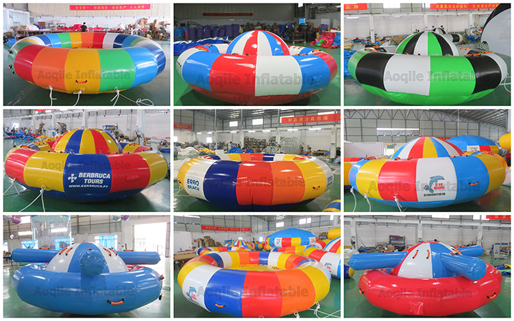 Inflatable Rotating Gyro UFO Towable Floating Island Water Inflatable Disco Boat