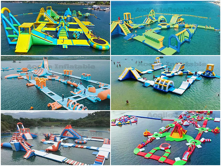 Custom Water Floating Obstacle Sports Equipment Platform Large Inflatable Water Entertainment Park