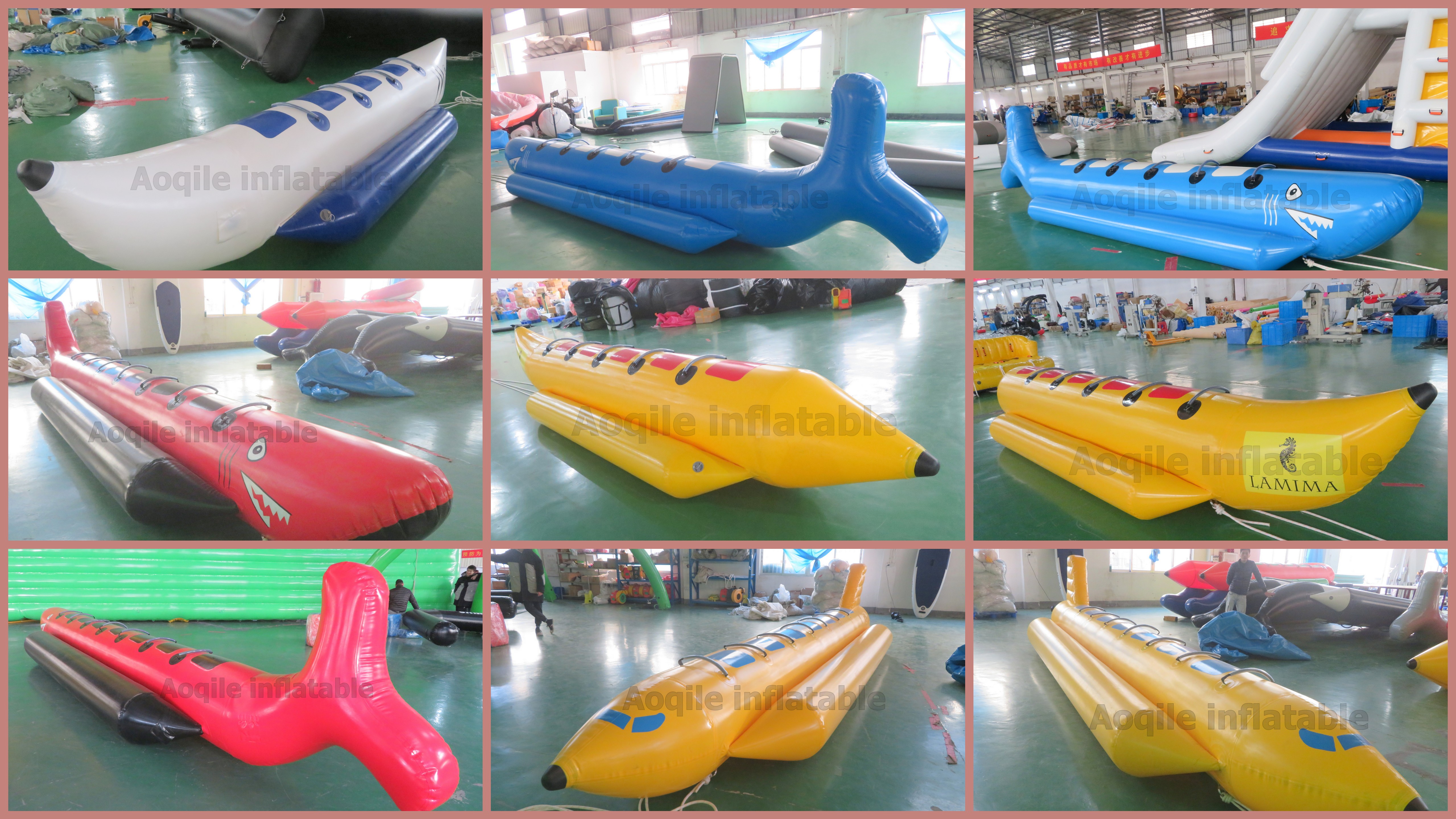 Hot Sale Inflatable Shark flying fish towable Inflatable Floating banana shark boat Water Sport Games Equipment